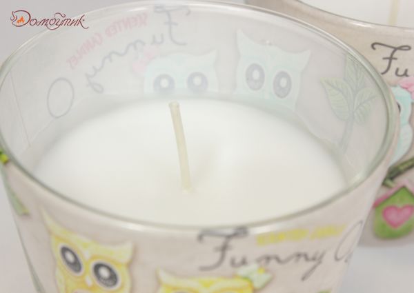 Ароматизированная свеча в стакане "Смешные совы" в ассортименте 8 см - фото 2
