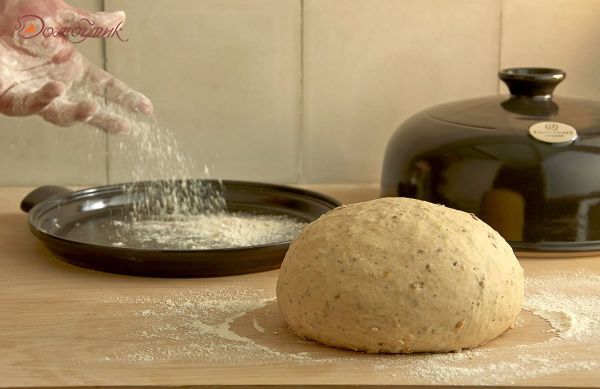 Набор для выпечки хлеба - форма керамическая и лопатка пекарская (лён) - фото 2