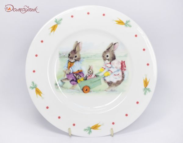 Детский набор посуды "Кролики" 3 пр. - фото 4