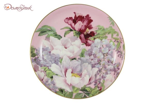 Чашка с блюдцем (розовая) "Райский сад", 450 мл в подарочной упаковке - фото 3