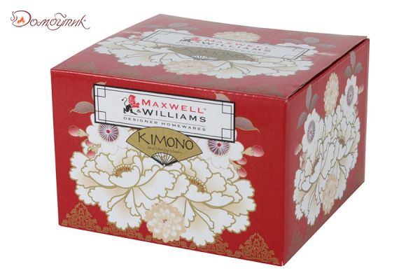 Набор: 2 кофейные чашки с блюдцами Кимоно (красный)  в подарочной упаковке, 100мл - фото 2
