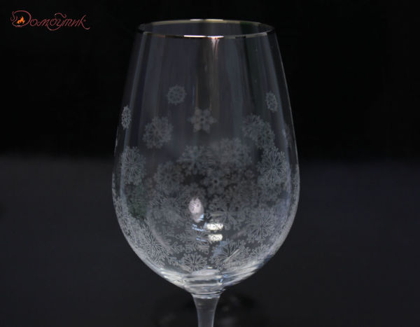 Набор бокалов для вина "Снежинки", 350 мл(2 шт) - фото 4