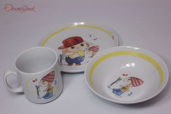 Детский набор посуды "Зайка" (3 пр) - фото 3