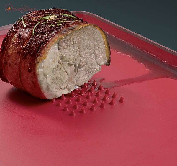 Доска разделочная для мяса Cut&amp;Carve™ Plus двухсторонняя большая красная - фото 4
