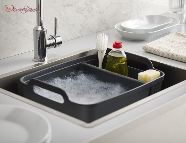 Контейнер для мытья посуды Wash&amp;Drain™ тёмно-серый - фото 4