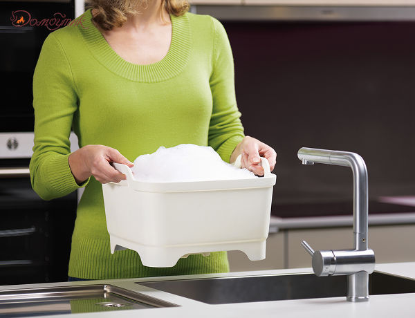 Контейнер для мытья посуды Wash&amp;Drain™ белый - фото 3