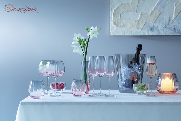 Набор из 2 бокалов-флейт для шампанского Dusk 250 мл розовый-серый - фото 2