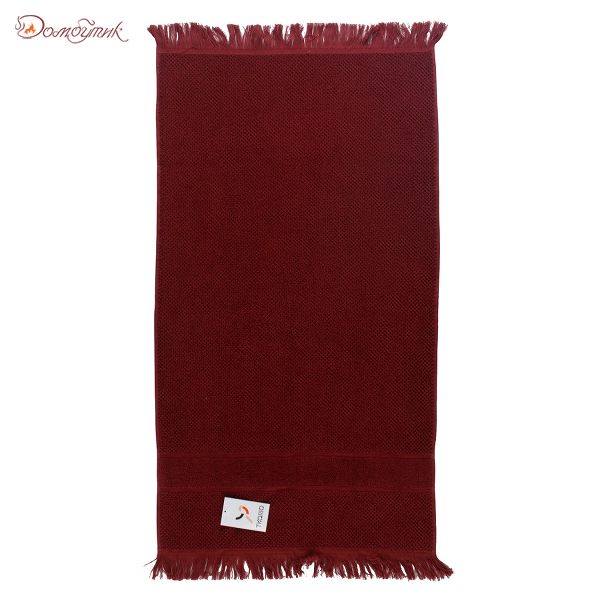 Полотенце для рук декоративное с бахромой бордового цвета Essential, 50х90 см, Tkano - фото 4