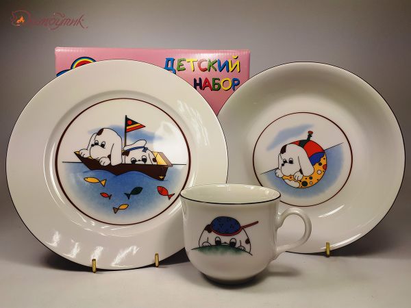 Детский набор посуды "Морское путешествие" 3 предмета - фото 3