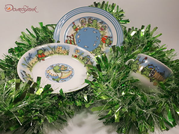 Детский набор посуды "Зелёная семейка" 3 предмета - фото 2