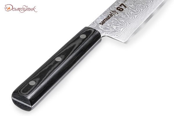 Нож кухонный "Samura 67" Гранд Шеф 240 мм, дамаск 67 слоев, микарта - фото 4