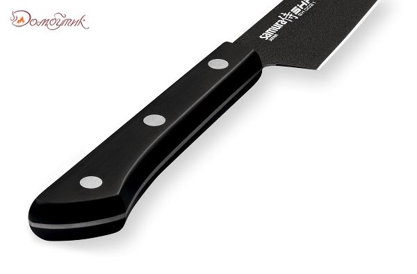 Нож кухонный "Samura SHADOW" универсальный с покр. Black-coating 120мм, AUS-8, ABS пластик - фото 5