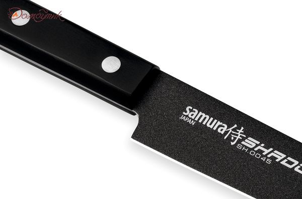 Нож кухонный "Samura SHADOW" слайсер с покрытием Black-coating 196 мм, AUS-8, ABS пластик - фото 2