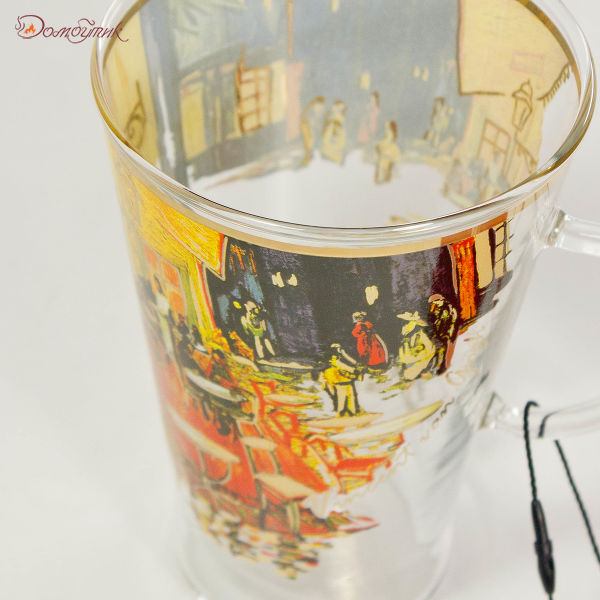 Кружка стеклянная Ночная терраса кафе (В. Ван Гог) в подарочной упаковке - фото 5