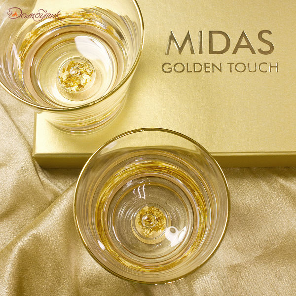 Набор из 2-х бокалов с сусальным золотом для виски + камни стеатит для охлаждения - фото 4