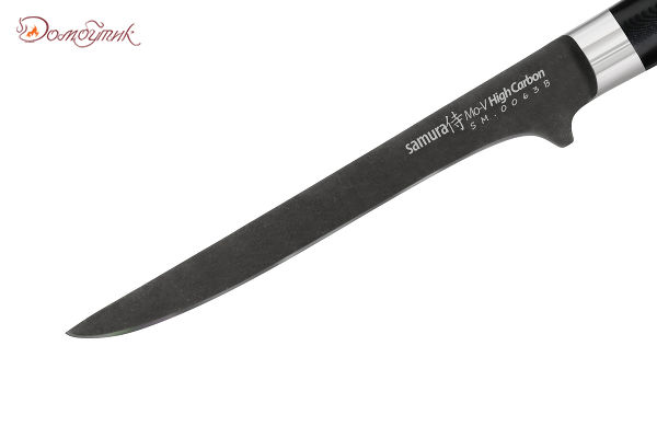 Нож кухонный "Samura Mo-V Stonewash" обвалочный 165 мм, G-10 - фото 2