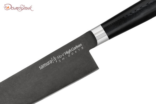 Нож кухонный "Samura Mo-V Stonewash" Гранд Шеф 240 мм, G-10 - фото 3
