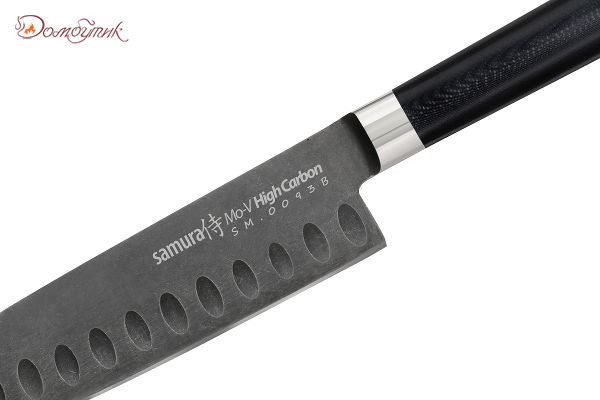 Нож кухонный "Samura Mo-V Stonewash" Сантоку 138 мм, G-10 - фото 3
