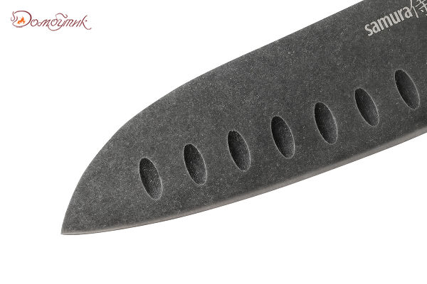 Нож кухонный "Samura Mo-V Stonewash" Сантоку 180 мм, G-10 - фото 2