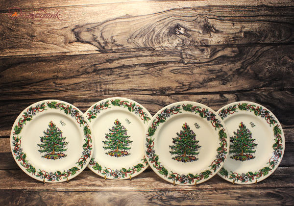 Набор 4 шт закусочных тарелок 20 см "Рождественская ель. Эксклюзив" , Spode - фото 7