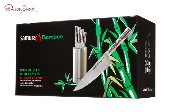 Набор из 4 ножей и подставки "Samura Bamboo" - фото 5