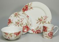 Столовый набор посуды на 1 персону "Красная роза" (4 предмета) - фото 1