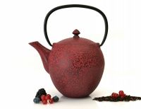 Заварочный чайник чугунный 1,1 л (красный) - фото 1