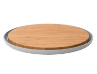 Доска разделочная бамбуковая с тарелкой 36,5х2см   - фото 1