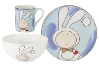 Набор из 3-х предметов Зайчонок: кружка, тарелка, миска - фото 1