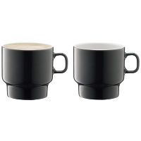 Набор из 2 чашек для флэт-уайт кофе Utility 280 мл серый - фото 1
