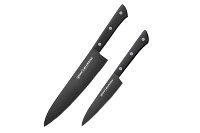 Набор из 2 ножей "Samura SHADOW" с покрытием Black-coating (21, 85), AUS-8, ABS пластик - фото 1