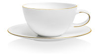 Чашка чайная с блюдцем "Синергия.Золотой кант" 250мл,Mix and Match - фото 1