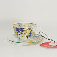 Чашка с блюдцем стекл. Ирисы (В. Ван Гог) в подарочной упаковке - фото 1