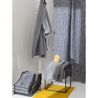 Халат банный из чесаного хлопка серого цвета из коллекции Essential, размер L - фото 2