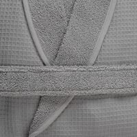 Халат банный из чесаного хлопка серого цвета из коллекции Essential, размер M - фото 8