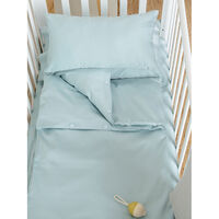 Комплект детского постельного белья из сатина голубого цвета из коллекции Essential, 110х140 см - фото 2