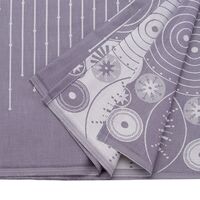 Скатерть из хлопка фиолетово-серого цвета с рисунком Ледяные узоры, New Year Essential, 180х180см - фото 4