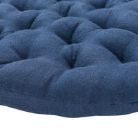 Подушка на стул круглая из стираного льна синего цвета из коллекции Essential, 40х40x4 см - фото 4