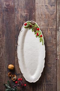 Блюдо овальное Bordallo Pinheiro Рождественская гирлянда 40х19 см, керамика - фото 3