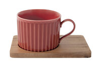 Набор из 2-х чашек для чая Время отдыха, красная и серая, 0,25 л - фото 3