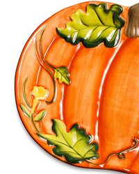 Блюдо сервировочное 3D  Осеннее утро Тыква 35х29 см, керамика, Certified International - фото 5