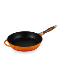 Сковорода с крышкой 28 см, 2,8 л, с деревянной ручкой, чугун, оранжевая, Lava - фото 7