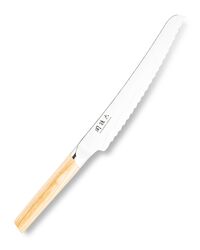 Нож хлебный KAI Магороку Композит 23 см, два сорта стали, ручка светлое дерево - фото 9