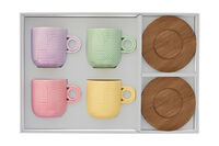 Набор из 4-х чашек Радуга, сиреневая, зелёная, розовая и жёлтая, 0,11 л - фото 2