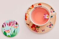 Чашка с блюдцем Камелии на розовом, 0,4 л - фото 6