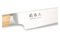 Нож кухонный KAI Магороку Композит 15 см, два сорта стали, ручка светлое дерево - фото 4