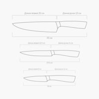 Набор из 3 кухонных ножей в универсальном блоке, NADOBA, серия UNA - фото 3