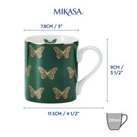 Кружка фарфоровая Butterflies Mikasa GREEN 280 мл - фото 4