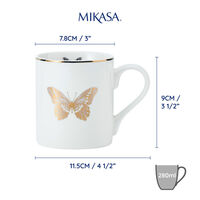 Кружка фарфоровая Butterfly Mikasa WHITE 280 мл - фото 3