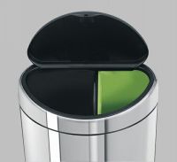 Контейнер для мусора "Touch Bin" двухсекционный матовый стальной, с защитой от отпечатков пальцев, 10 л и 23 л - фото 3
